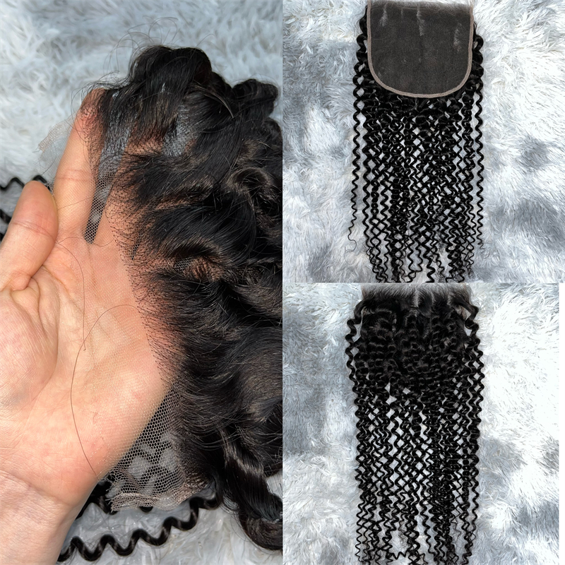 Virgin Hair Kinky Curly 4X4 5X5 6X6 7X7 HD Lace Closure - 图片 2